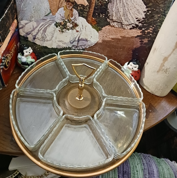 ๐บ๐ฒU.S.A. Vintage 1960 Westwood Serving ๐ฑ๐ค Dish 6 Fluted Edge Glass,Rotating! - Picture 11 of 16